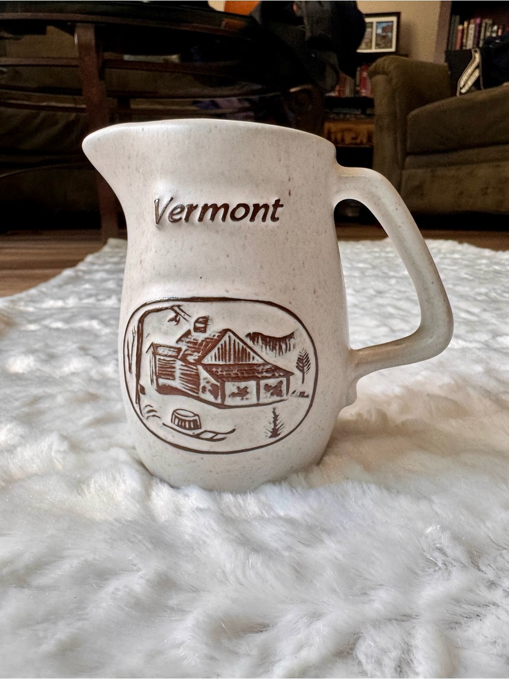 Vintage Onion River Pottery Creamer Pitcher 4” VT Pottery Farmhouse Rustic
